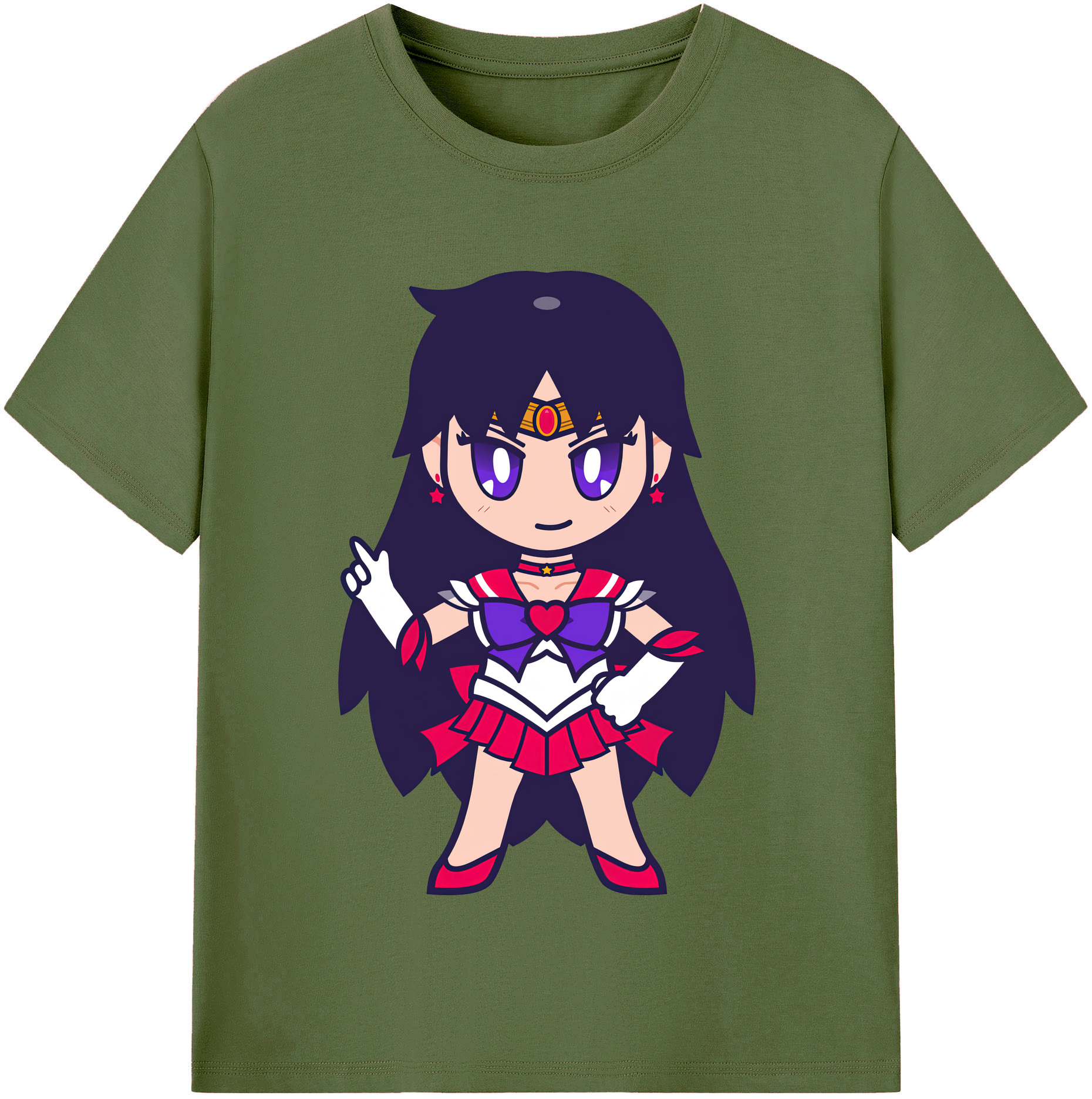 （画像用） 美少女戦士セーラームーン 火野レイ ひの レイ Sailor Moon Hino Rei （セーラーマーズ,Sailor Mars） 綿100％半袖Tシャツ（フロントプリント）